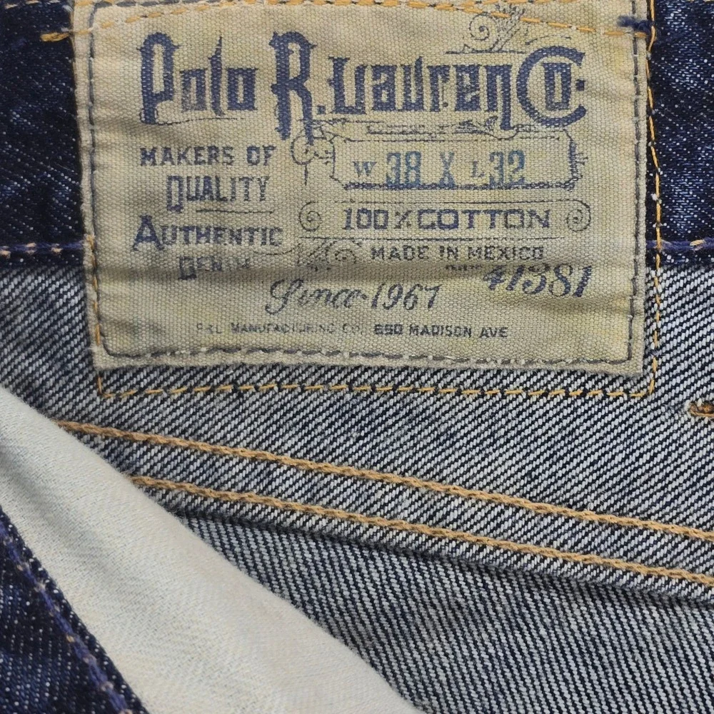 Polo Ralph Lauren 867 Classic Jeans Mens 38x32 Dark Wash Straight Leg Denim NWT